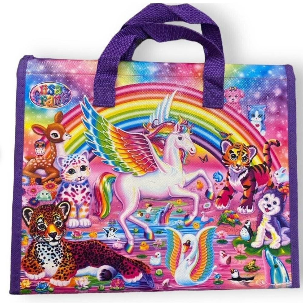 Lisa Frank Unicorn Cats Rainbow Trifold Keeper Portfolio School Binder Folder